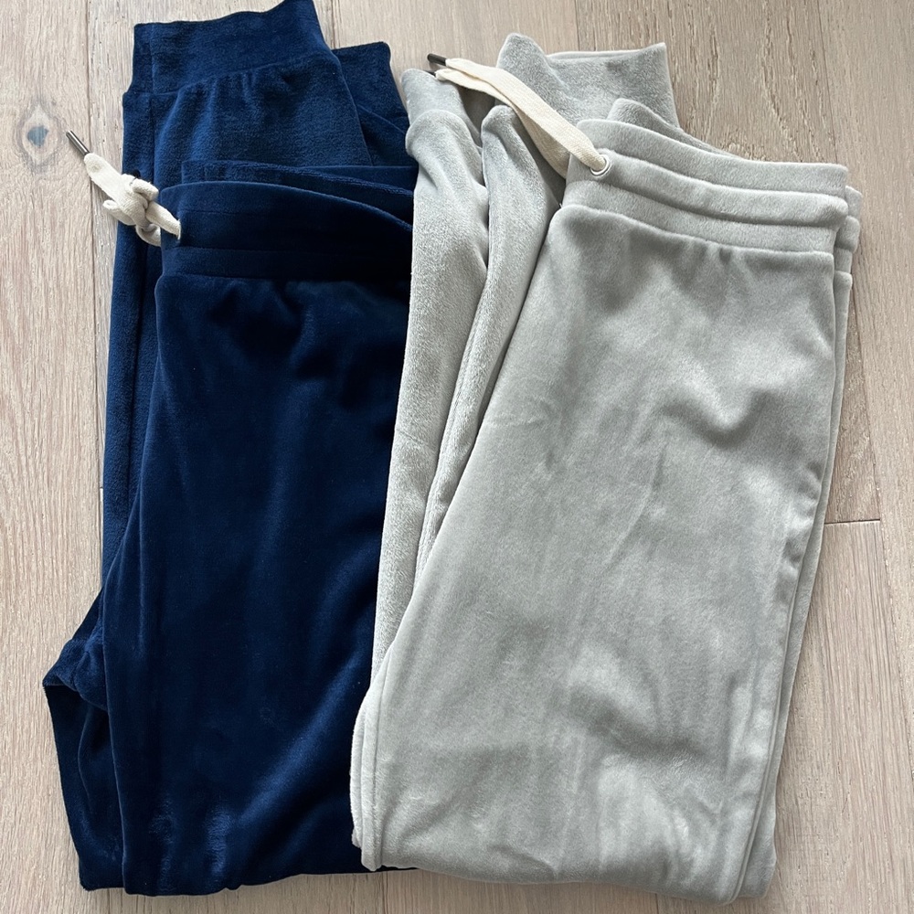 🍀2/&10 Jcrew “Velour” Sweatpant Jogger Bundle in Blue and Grey - size XS

.